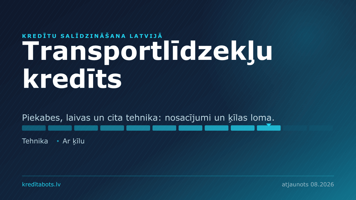 Transportlīdzekļu kredīts — reklāmas piedāvājumu salīdzinājums Latvijā