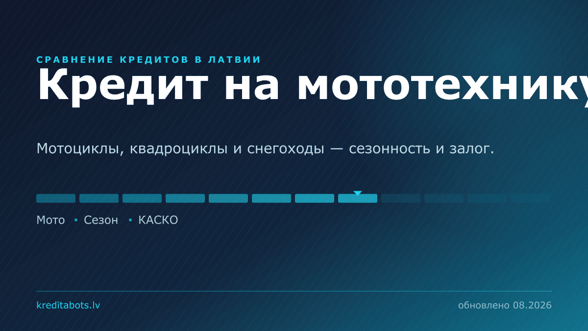 Мотокредит — сравнение рекламных предложений в Латвии